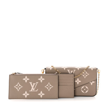 LOUIS VUITTON Empreinte Monogram Giant Felicie Pochette Tourterelle Creme