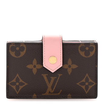 LOUIS VUITTON Monogram Gusset Card Holder Rose Ballerine