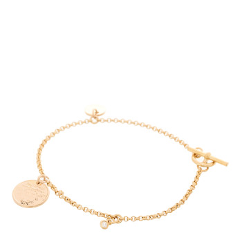 HERMES 18K Rose Gold Diamond PM Ex-Libris Bracelet LG