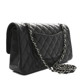 CHANEL Caviar Quilted Medium Double Flap Black