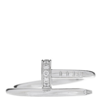CARTIER 18K White Gold Diamond Small Juste Un Clou Ring 46 3.75