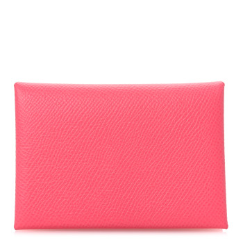 HERMES Epsom Calvi Duo Card Case Rose Azalee