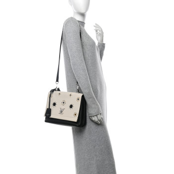 LOUIS VUITTON Calfskin Mechanical Flowers Lockme II Black White LOUIS VUITTON Calfskin Mechanical Flowers Lockme II Black White