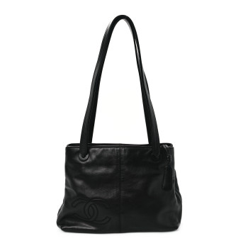 CHANEL Lambskin CC Shoulder Bag Black