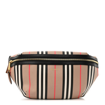 BURBERRY E-Canvas Icon Stripe Sonny Bum Bag Archive Beige