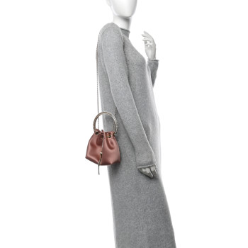 JIMMY CHOO Satin Crystal Embellished Top Handle Bon Bon Bag Blush