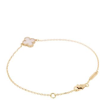 VAN CLEEF & ARPELS 18K Yellow Gold Mother of Pearl Sweet Alhambra Bracelet