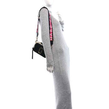 MARC JACOBS Saffiano Snapshot Camera Bag Black Grey