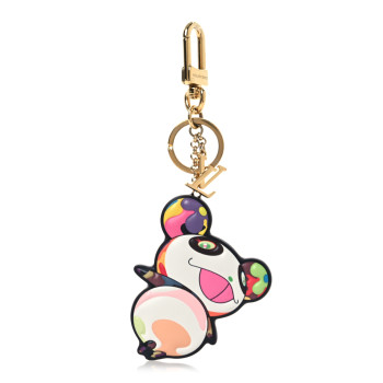 LOUIS VUITTON LV x TM Cowhide Monogram Superflat Panda Key Ring Bag Charm Multicolor