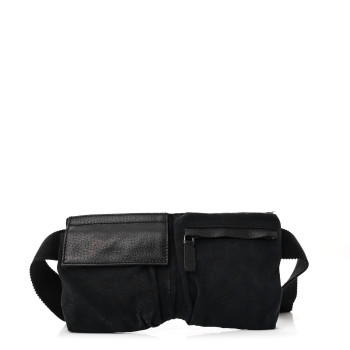 GUCCI GG Monogram Double Pocket Belt Bag Black