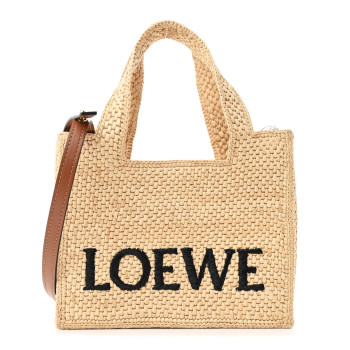 LOEWE X PAULA'S IBIZA Raffia Font Tote Natural Tan