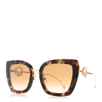 FENDI Acetate Metal F is Fendi FF Square Cat Eye Sunglasses FF 0424/F/S Havana