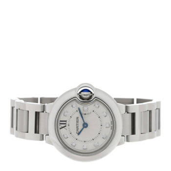 CARTIER Stainless Steel Diamond 28mm Ballon Bleu De Cartier Quartz Watch