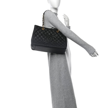 CHANEL Caviar Quilted Grand Shopping Tote GST Black