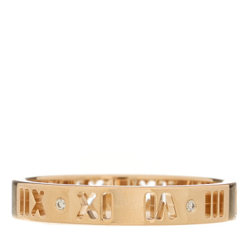 TIFFANY 18K Rose Gold Diamond Atlas Pierced Ring 59 8.75