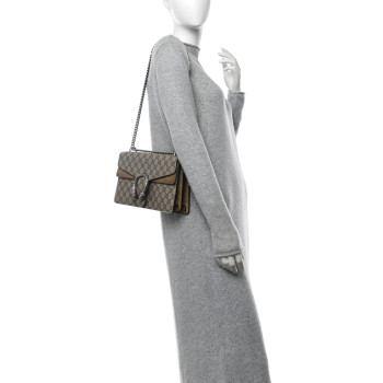 GUCCI GG Supreme Monogram Small Dionysus Shoulder Bag Taupe