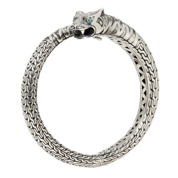 JOHN HARDY Sterling Silver Diamond Blue Topaz Legends Macan Bracelet