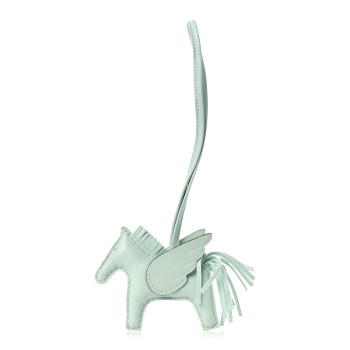 HERMES Milo Lambskin Grigri Rodeo Pegase Horse Bag Charm PM Vert Peppermint