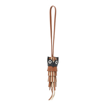 HERMES Milo Lambskin Epsom Chouette Bag Charm Gold Craie Misty White