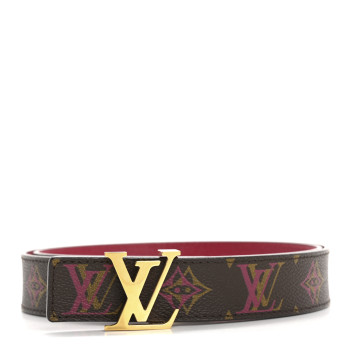 LOUIS VUITTON Monogram 30mm LV Initiales Reversible Belt 85 34 Fuchsia