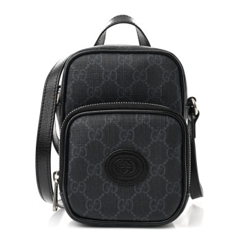 GUCCI GG Supreme Monogram Azalea Calfskin Mini Retro Interlocking G Bag Black