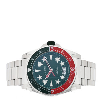GUCCI Stainless Steel 45mm Dive Quartz Watch Green