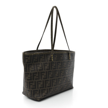 FENDI Zucca Spalmati Small Roll Tote Tobacco Yellow