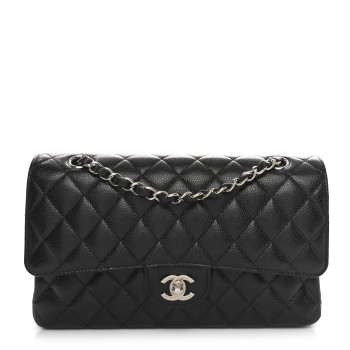 CHANEL Caviar Quilted Medium Double Flap Black