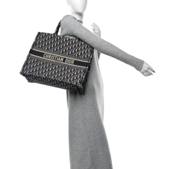 CHRISTIAN DIOR Oblique  Book Tote Blue Multicolor