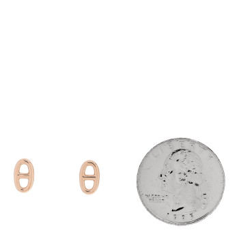 HERMES 18K Rose Gold TPM Farandole Stud Earrings