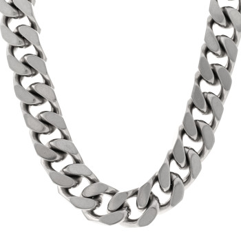 SAINT LAURENT Metal Chain Choker Necklace Oxidized Silver