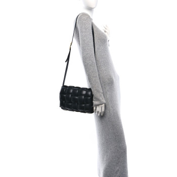 BOTTEGA VENETA Nappa Maxi Intreccio Padded Cassette Crossbody Bag Black