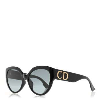 CHRISTIAN DIOR Acetate DDiorF Cat Eye Sunglasses Black