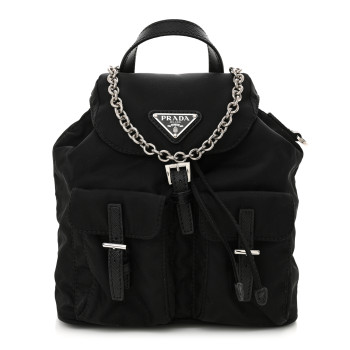 PRADA Nylon Vela Mini Crossbody Backpack Black