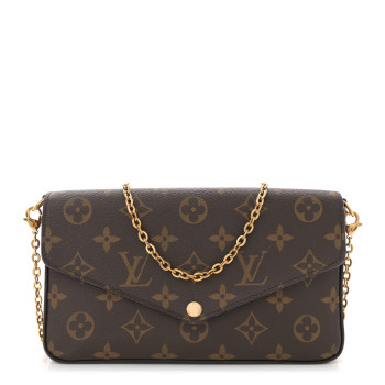 LOUIS VUITTON Monogram Pochette Felicie Chain Wallet Fuchsia