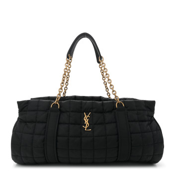 SAINT LAURENT Nylon Discovery Satchel Black