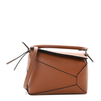 LOEWE Calfskin Mini Puzzle Edge Bag Tan