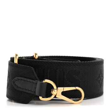 LOUIS VUITTON Nylon Calfskin Bubblegram Wallet Strap Black