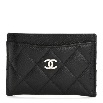 CHANEL Caviar Quilted Card Holder Black