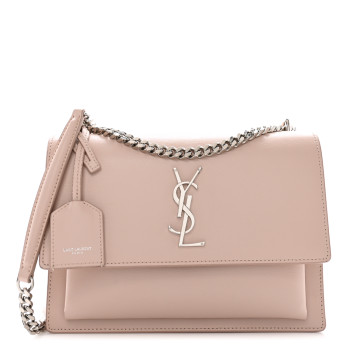 SAINT LAURENT Calfskin Medium Monogram Sunset Marble Pink