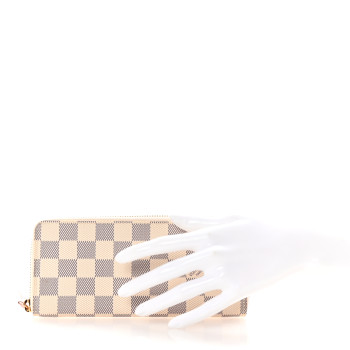 LOUIS VUITTON Damier Azur Clemence Wallet Rose Ballerine