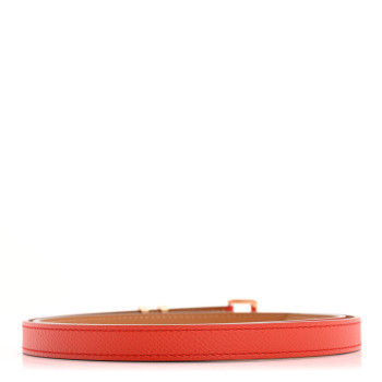 HERMES Epsom 15mm Pop H Belt 80 Orange Poppy