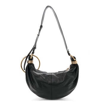 CHLOE Grained Calfskin Small Bracelet Hobo Bag Black