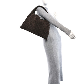 BOTTEGA VENETA Suede Intrecciato Small Hop Fondant