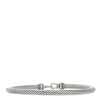 DAVID YURMAN Sterling Silver 18K Yellow Gold 4mm Cable Classic Buckle Bracelet