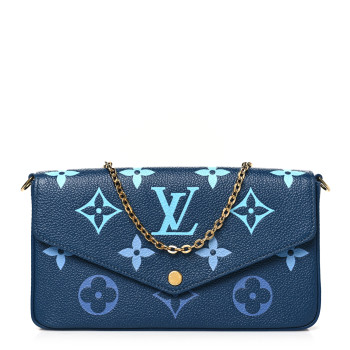 LOUIS VUITTON Empreinte Monogram Giant Felicie Pochette Chain Wallet Gradient Blue LOUIS VUITTON Empreinte Monogram Giant Felicie Pochette Chain Wallet Gradient Blue