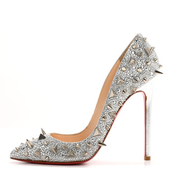 CHRISTIAN LOUBOUTIN Potpourri Strass Pigalli 120 Pumps 36 Silver