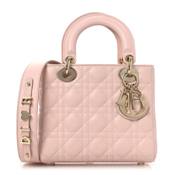 CHRISTIAN DIOR Lambskin Cannage Small My ABCDior Lady Dior Light Pink