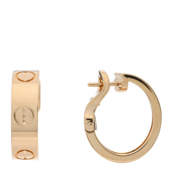 CARTIER 18K Yellow Gold 5.5mm LOVE French Clip Hoop Earrings