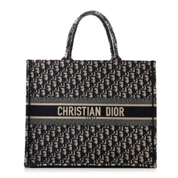 CHRISTIAN DIOR Oblique  Book Tote Blue Multicolor